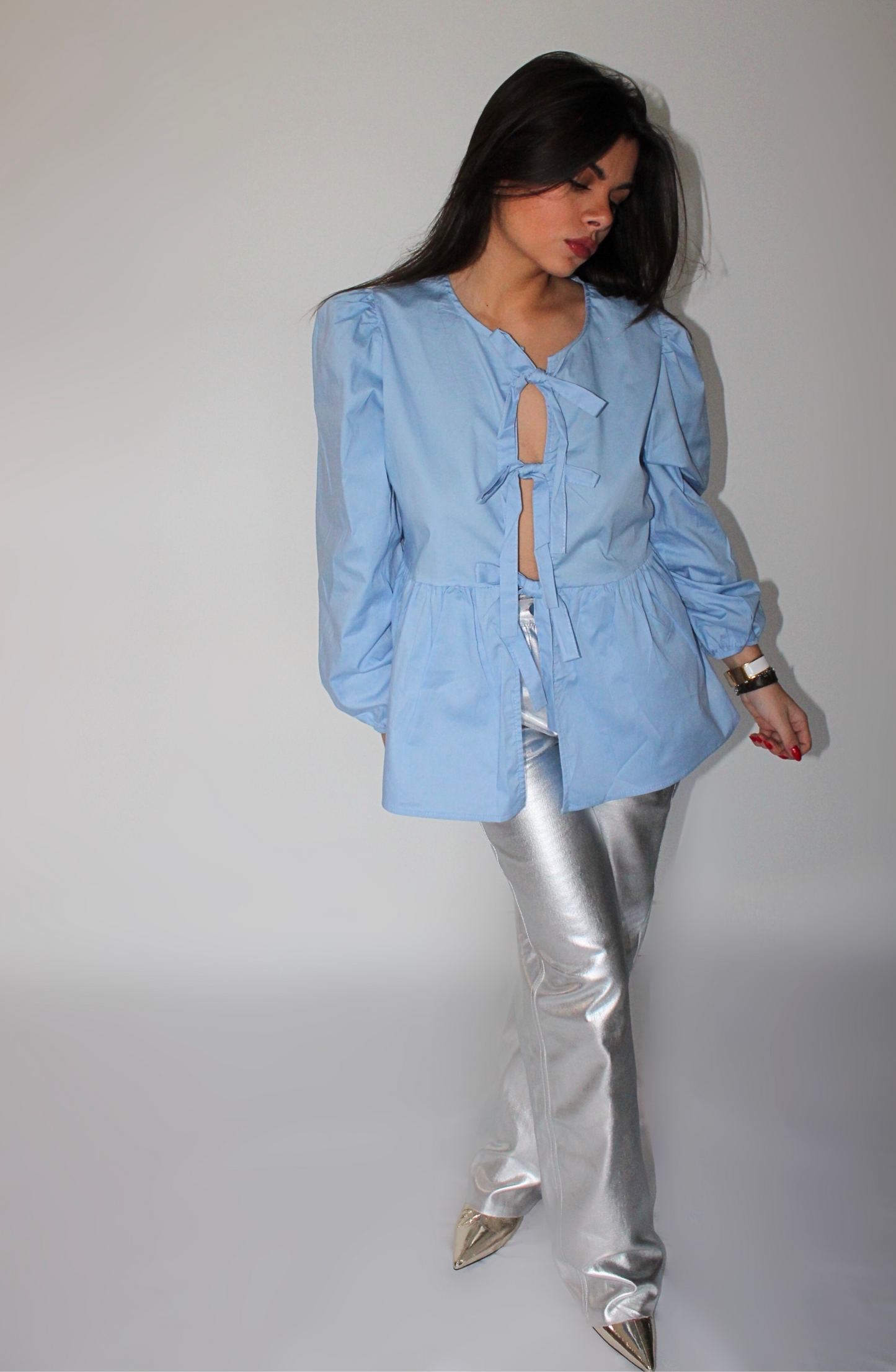 Blouse Salomé bleu ciel