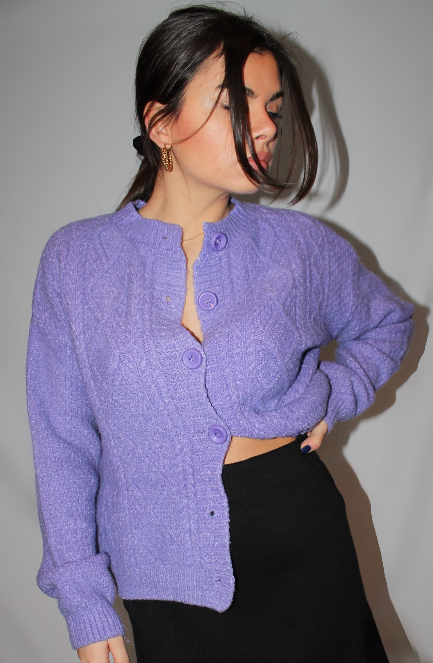 Cardigan Pénélope lilas