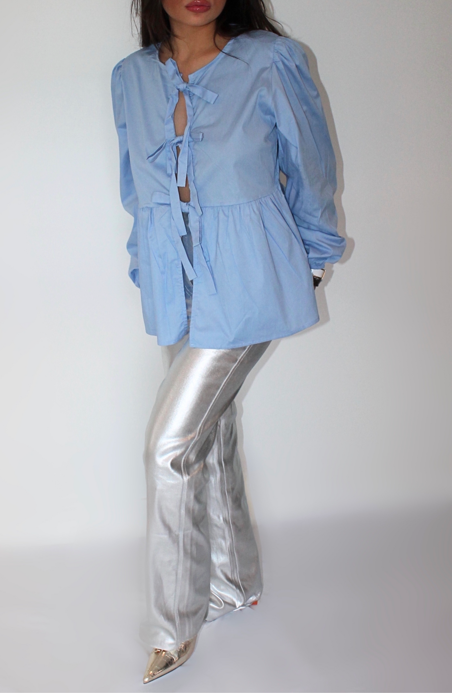 Blouse Salomé bleu ciel